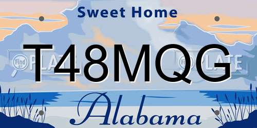 T48MQG Alabama License Plate