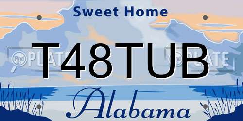 T48TUB Alabama License Plate