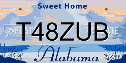 T48ZUB Alabama License Plate