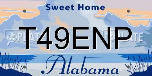 T49ENP Alabama License Plate