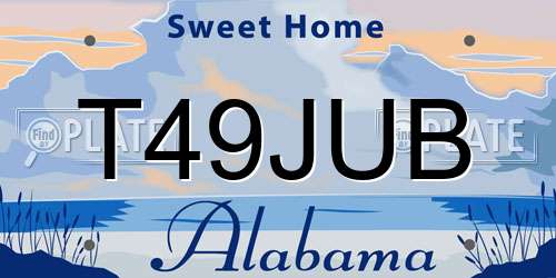 T49JUB Alabama License Plate