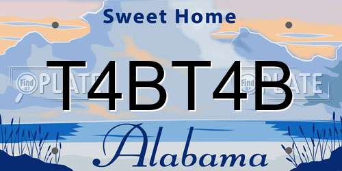 T4BT4B Alabama License Plate