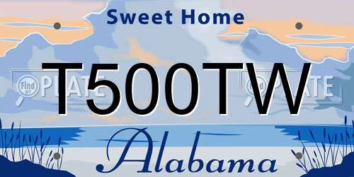 T500TW Alabama License Plate