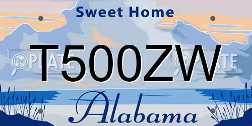 T500ZW Alabama License Plate