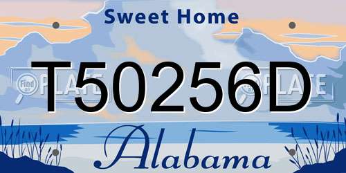 T50256D Alabama License Plate