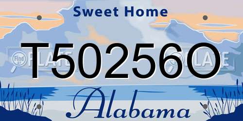 T50256O Alabama License Plate