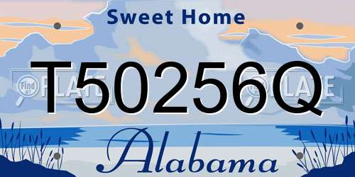 T50256Q Alabama License Plate