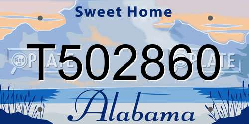 T502860 Alabama License Plate