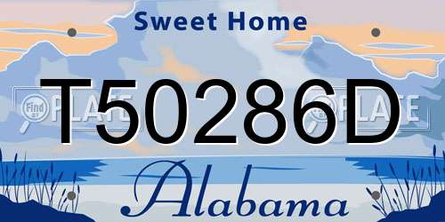 T50286D Alabama License Plate