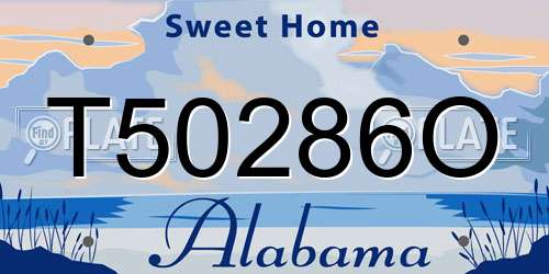 T50286O Alabama License Plate