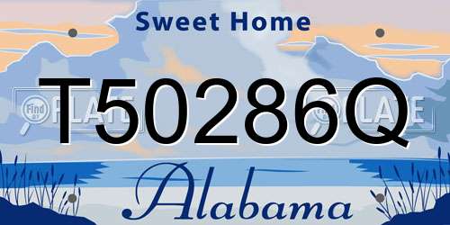 T50286Q Alabama License Plate