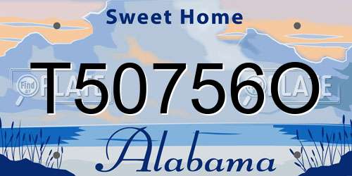 T50756O Alabama License Plate