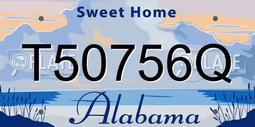 T50756Q Alabama License Plate