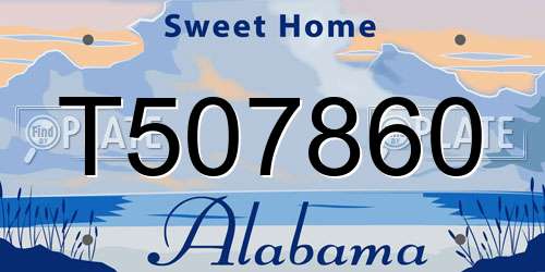 T507860 Alabama License Plate