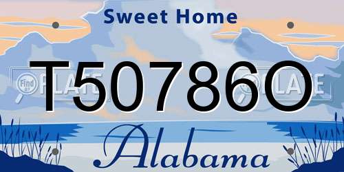 T50786O Alabama License Plate