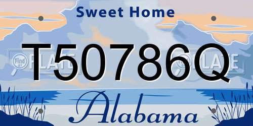 T50786Q Alabama License Plate