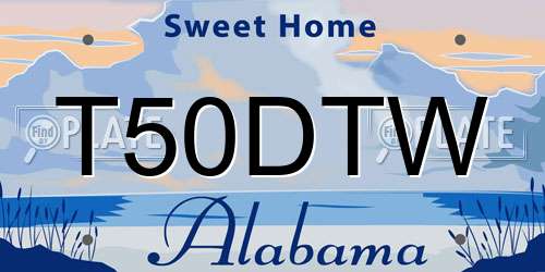 T50DTW Alabama License Plate