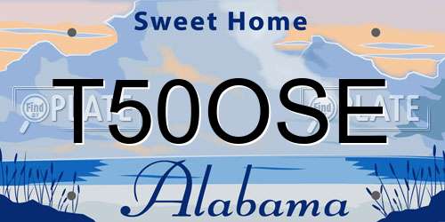 T50OSE Alabama License Plate