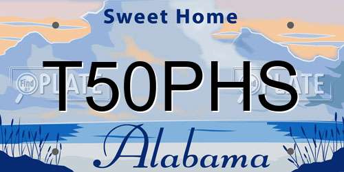 T50PHS Alabama License Plate