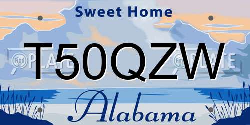 T50QZW Alabama License Plate