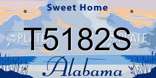 T5182S Alabama License Plate