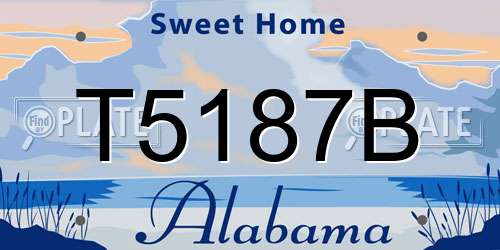 T5187B Alabama License Plate