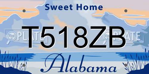 T518ZB Alabama License Plate