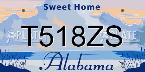 T518ZS Alabama License Plate