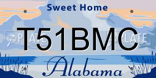 T51BMC Alabama License Plate
