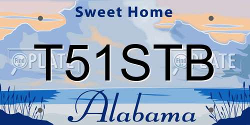 T51STB Alabama License Plate