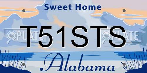 T51STS Alabama License Plate