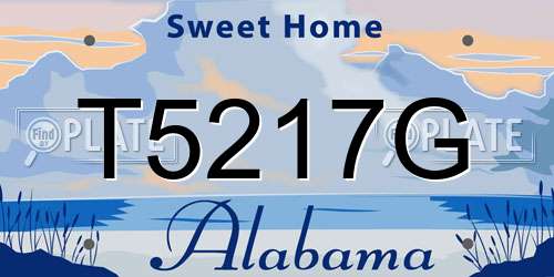 T5217G Alabama License Plate