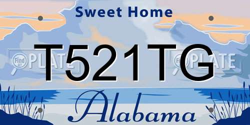 T521TG Alabama License Plate