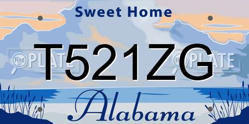 T521ZG Alabama License Plate