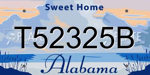 T52325B Alabama License Plate