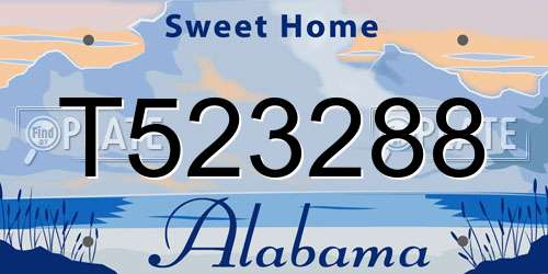 T523288 Alabama License Plate