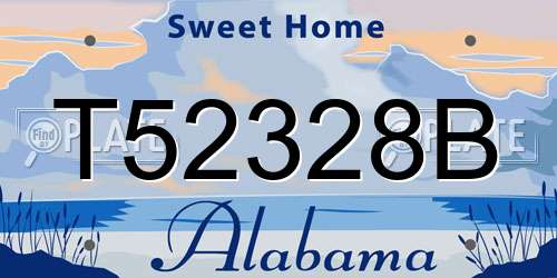 T52328B Alabama License Plate