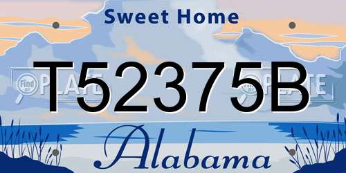 T52375B Alabama License Plate