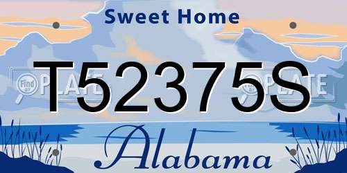 T52375S Alabama License Plate