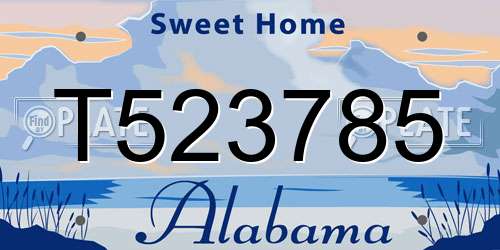 T523785 Alabama License Plate