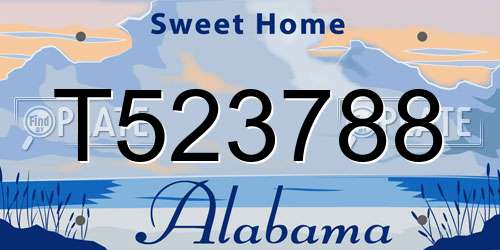 T523788 Alabama License Plate