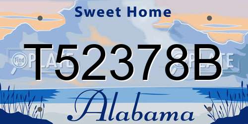 T52378B Alabama License Plate