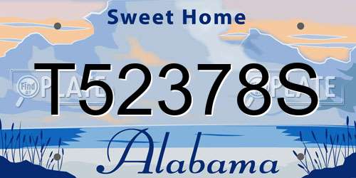 T52378S Alabama License Plate