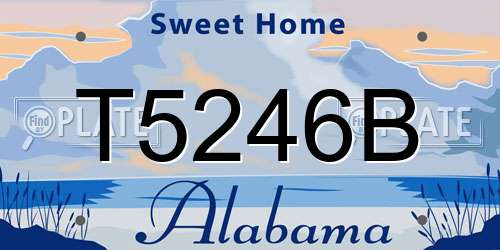 T5246B Alabama License Plate