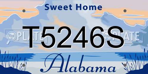 T5246S Alabama License Plate