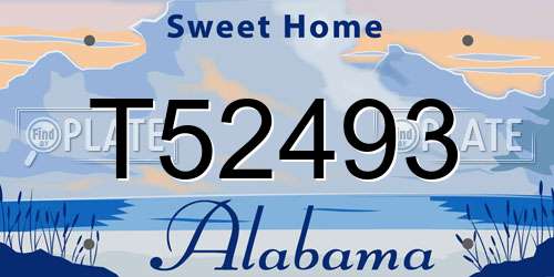T52493 Alabama License Plate