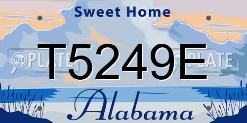 T5249E Alabama License Plate
