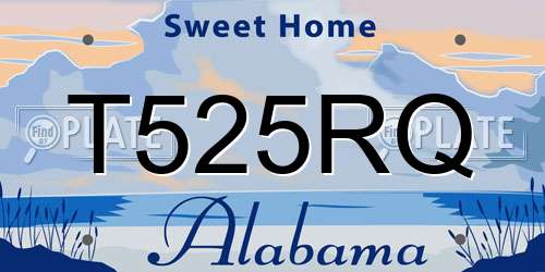 T525RQ Alabama License Plate