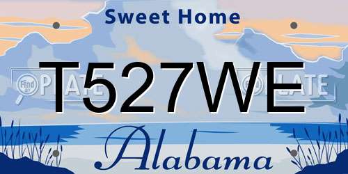 T527WE Alabama License Plate