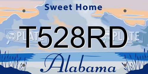 T528RD Alabama License Plate
